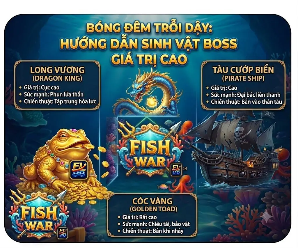 Fishing War featured banner Dragon King Pirate Ship Golden Toad boss monsters